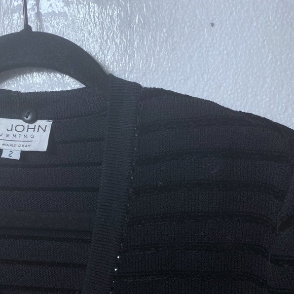 St. John Evening Womens Sz 2 Black Sequin Bling Cardigan Sweater Rhinestone Knit - Picture 11 of 11